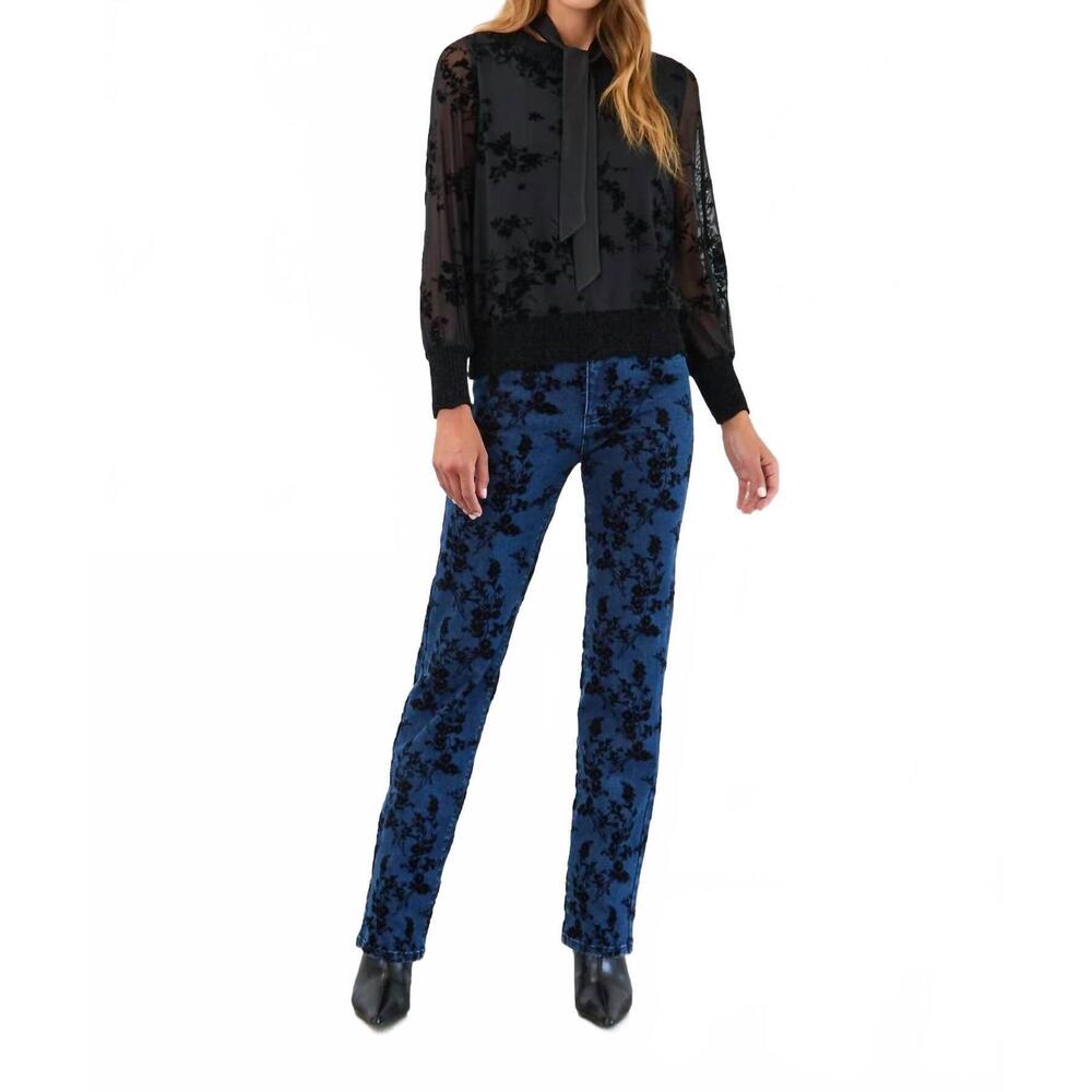 NEW FDJ flocked mesh sweater in black